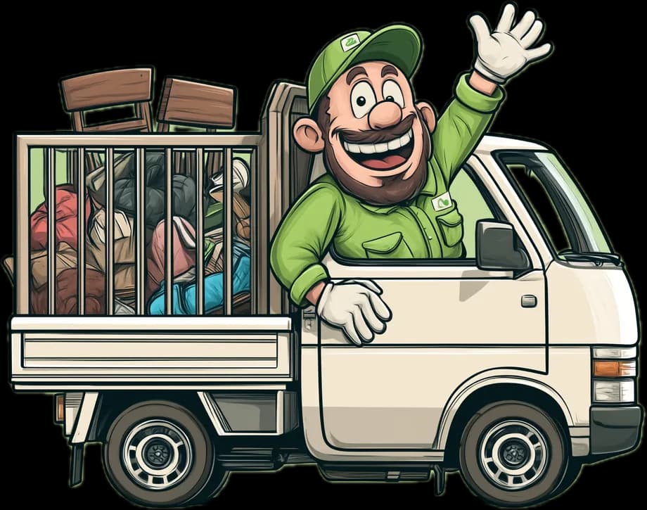 The Wight Waste mascot waving from the caged tipper van