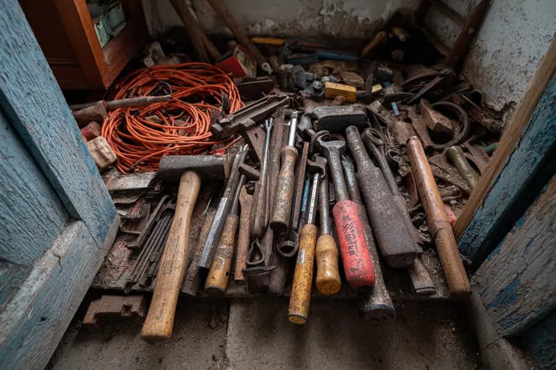 Old Tools cleared by Wight Waste on the Isle of Wight